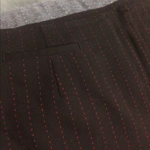 Red pinstriped dress pants, 14